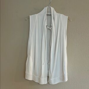 Athleta Womens Athletic Cardigan Drape Size M White Vest Terry Cloth
Open Front